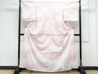 平和屋着物＊夏物　小紋　絽　飛蝶文　暈し染め　洗える着物　CABK9272th
