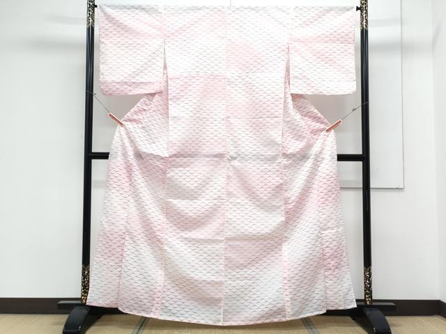 平和屋着物＊夏物　小紋　絽　飛蝶文　暈し染め　洗える着物　CABK9272th