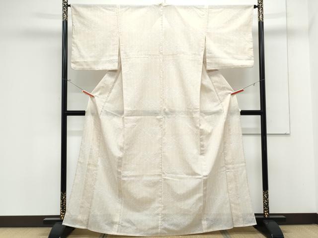 平和屋着物＊夏物　小紋　絽　草葉文　洗える着物　CABK9274th