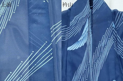 平和屋着物＊夏物　小紋　絽　舞羽文　洗える着物　CABK9275th