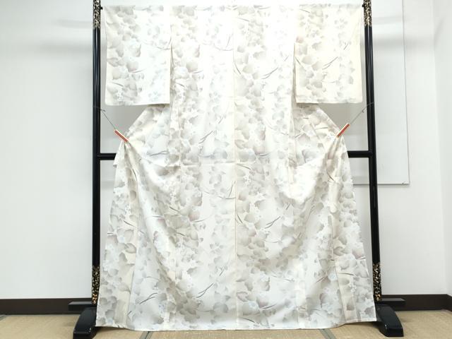 平和屋着物＊夏物　小紋　絽　草花文　洗える着物　CABK9277th