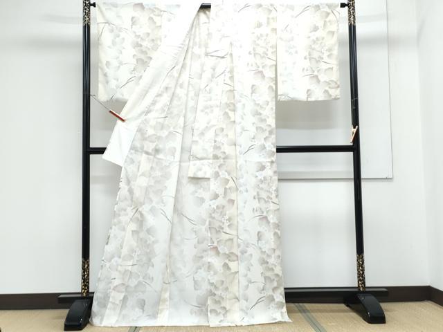 平和屋着物＊夏物　小紋　絽　草花文　洗える着物　CABK9277th