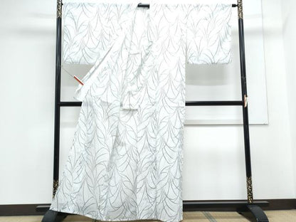 平和屋着物＊夏物　小紋　絽　草花文　洗える着物　CABK9280th