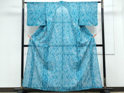 平和屋着物＊夏物　小紋　絽　樹林文　洗える着物　CABK9282th