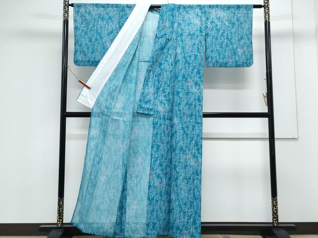 平和屋着物＊夏物　小紋　絽　樹林文　洗える着物　CABK9282th