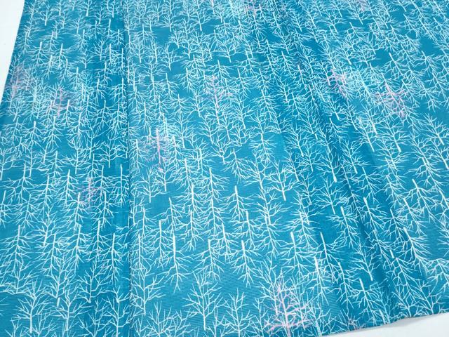 平和屋着物＊夏物　小紋　絽　樹林文　洗える着物　CABK9282th