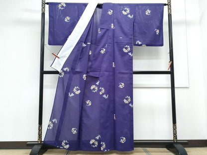 平和屋着物＊夏物　小紋　絽　花丸文　洗える着物　CABK9283th