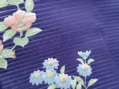 平和屋着物＊夏物　小紋　絽　花丸文　洗える着物　CABK9283th