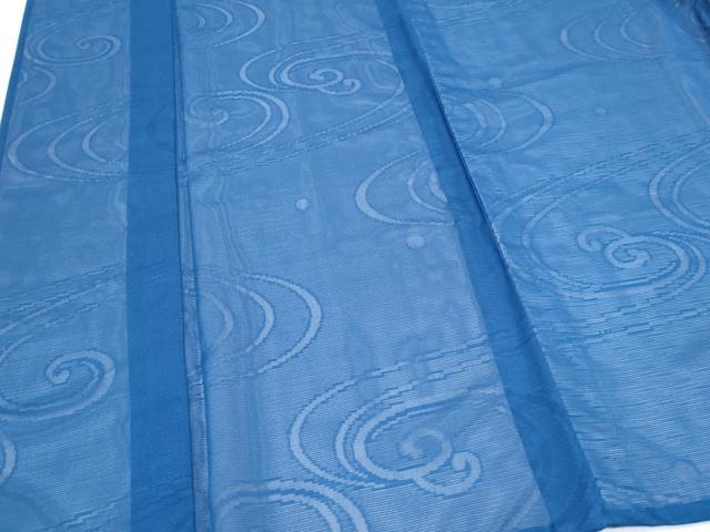 平和屋着物＊夏物　色無地　絽　流水紋紗　瑠璃紺色　洗える着物　CABK9284th