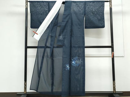 平和屋着物＊夏物　色留訪問着　絽　総刺繍　風景文　洗える着物　CABK9287th
