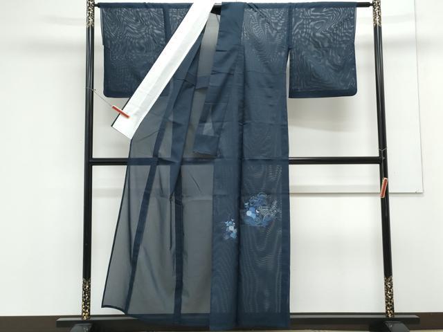 平和屋着物＊夏物　色留訪問着　絽　総刺繍　風景文　洗える着物　CABK9287th