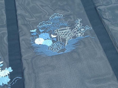 平和屋着物＊夏物　色留訪問着　絽　総刺繍　風景文　洗える着物　CABK9287th