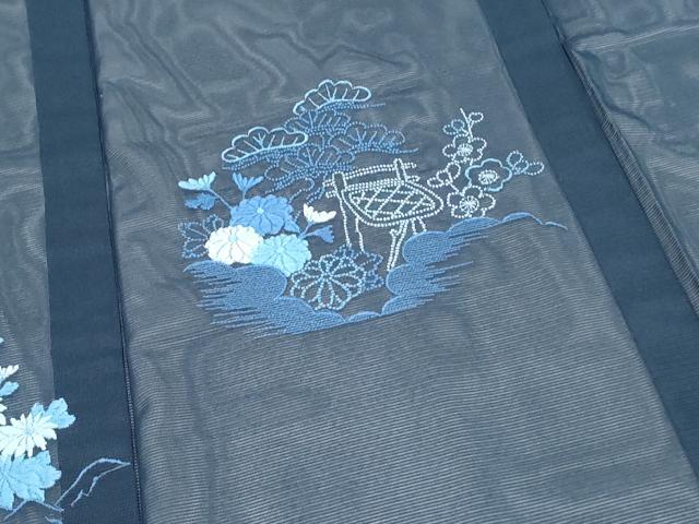 平和屋着物＊夏物　色留訪問着　絽　総刺繍　風景文　洗える着物　CABK9287th