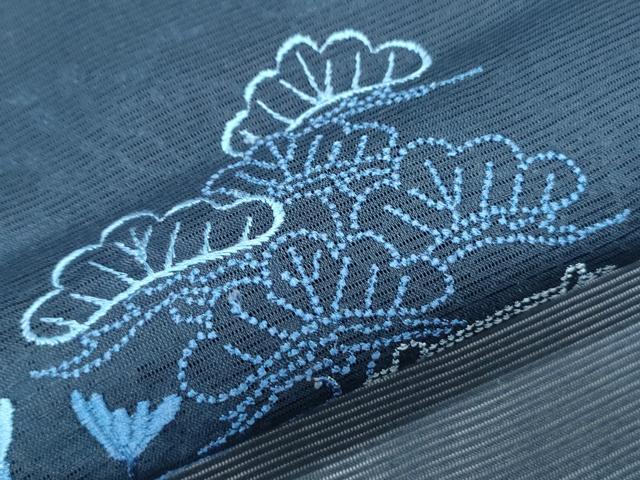 平和屋着物＊夏物　色留訪問着　絽　総刺繍　風景文　洗える着物　CABK9287th