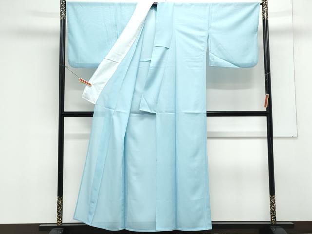 平和屋着物＊夏物　色無地　絽　空色　洗える着物　CABK9288th