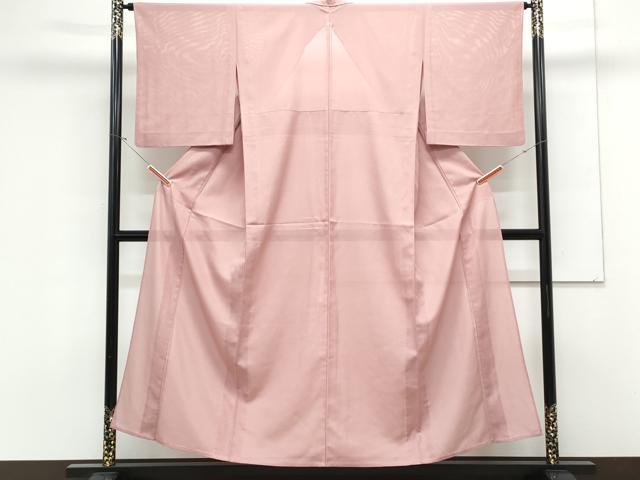 平和屋着物＊夏物　色無地　絽　珊瑚色　洗える着物　CABK9289th