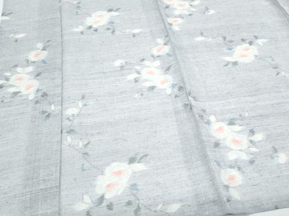 平和屋着物＊夏物　紗紬　枝花文　正絹　逸品　CABK9292th