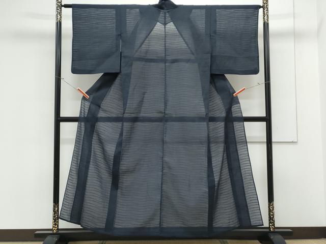 平和屋着物＊夏物　小紋　紗　霞文　CABK9293th