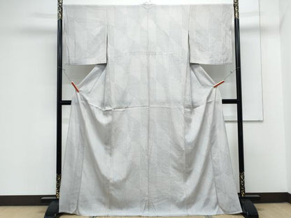 平和屋着物＊夏物　小紋　変わり絽　菱吉祥文　正絹　逸品　CABK9304th