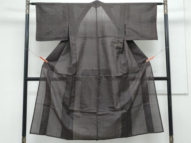 平和屋着物＊夏物　紗紬　亀甲文様　正絹　逸品　CABK9307th