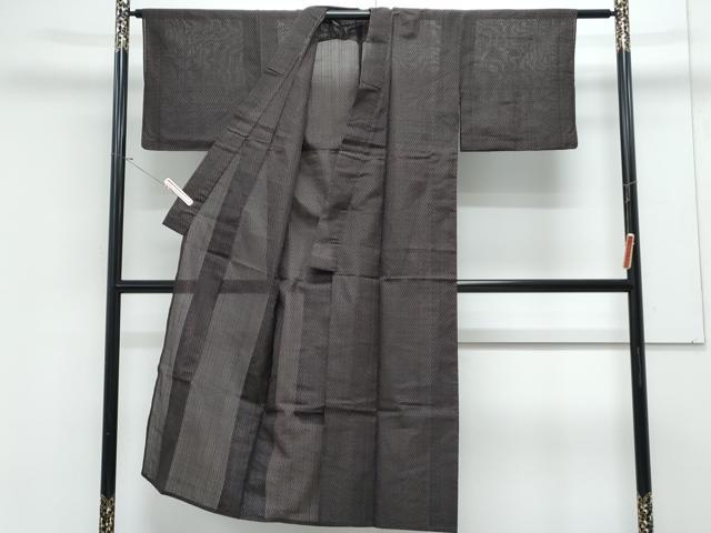 平和屋着物＊夏物　紗紬　亀甲文様　正絹　逸品　CABK9307th