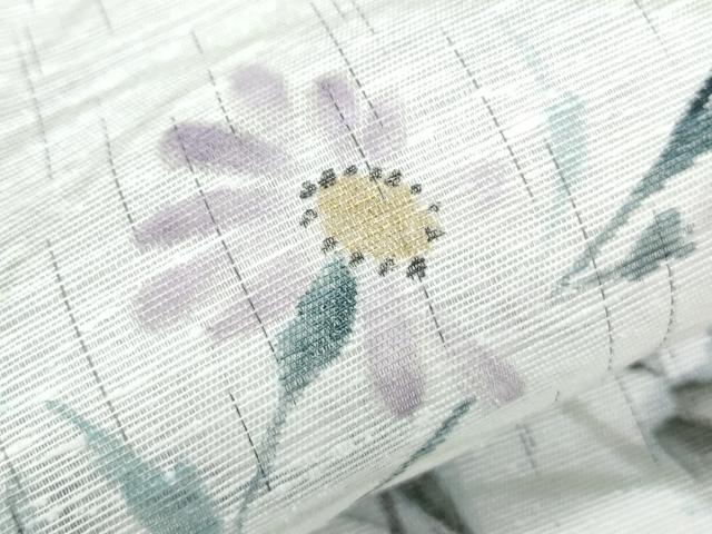 平和屋着物＊夏物　訪問着　紗紬　手描き　草花文　正絹　逸品　CABK9308th