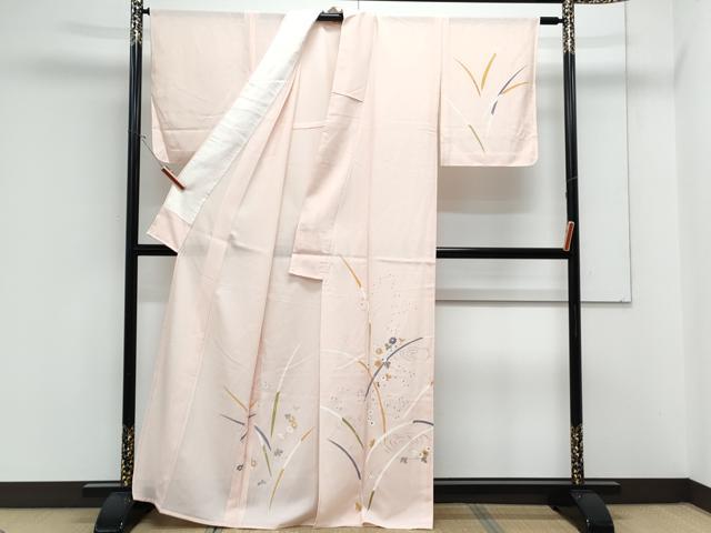 平和屋着物＊夏物　訪問着　絽　流水草花文　正絹　逸品　CABK9311th