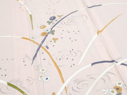 平和屋着物＊夏物　訪問着　絽　流水草花文　正絹　逸品　CABK9311th