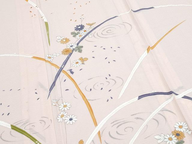 平和屋着物＊夏物　訪問着　絽　流水草花文　正絹　逸品　CABK9311th