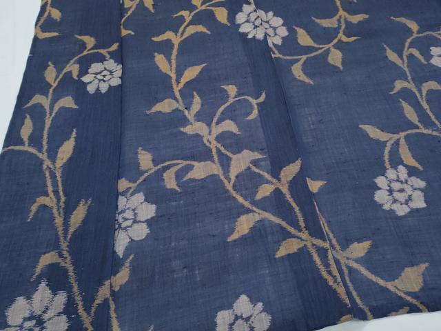 平和屋着物＊夏物　本場小千谷ちぢみ　草花文　麻　逸品　CABK9312th