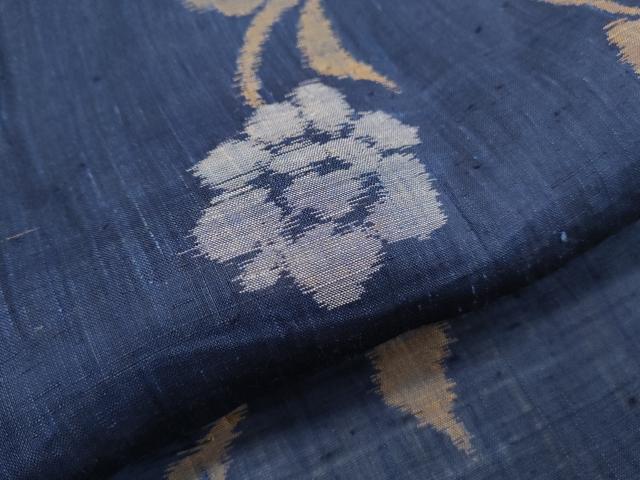 平和屋着物＊夏物　本場小千谷ちぢみ　草花文　麻　逸品　CABK9312th