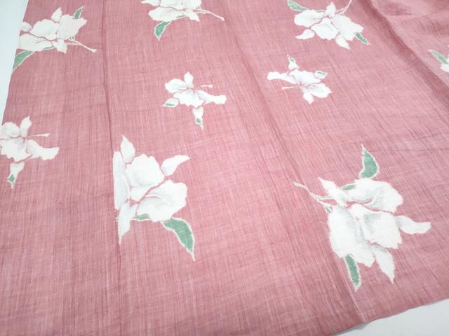 平和屋着物＊夏物　本場小千谷ちぢみ　草花文　麻　逸品　CABK9313th