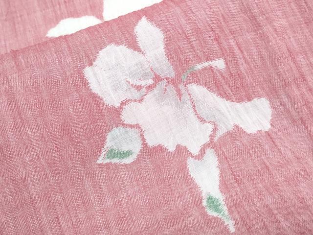 平和屋着物＊夏物　本場小千谷ちぢみ　草花文　麻　逸品　CABK9313th