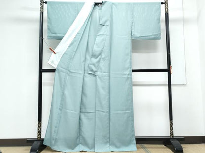 平和屋着物＊夏物　色無地　絽　錆青磁色　洗える着物　CABK9314th