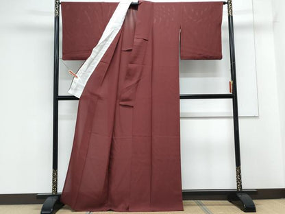 平和屋着物＊夏物　色無地　絽　赤銅色　正絹　逸品　CABK9315th