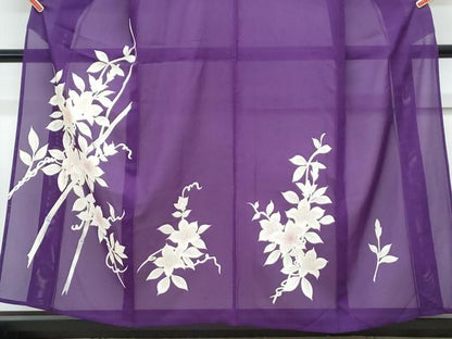 平和屋着物＊夏物　訪問着　絽　手描き　草花文　正絹　逸品　CABK9316th