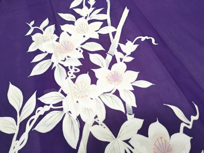 平和屋着物＊夏物　訪問着　絽　手描き　草花文　正絹　逸品　CABK9316th