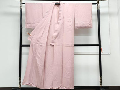 平和屋着物＊夏物　色無地　絽　珊瑚色　正絹　逸品　CABK9317th
