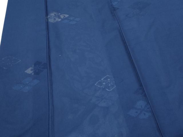 平和屋着物＊夏物　色無地　菱花紋紗　濃藍色　正絹　逸品　CABK9318th