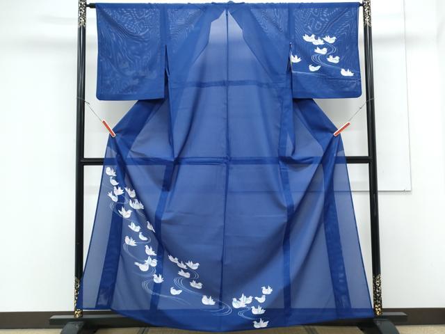 平和屋着物＊夏物　訪問着　絽　鴛鴦文　金彩　洗える着物　CABK9321th