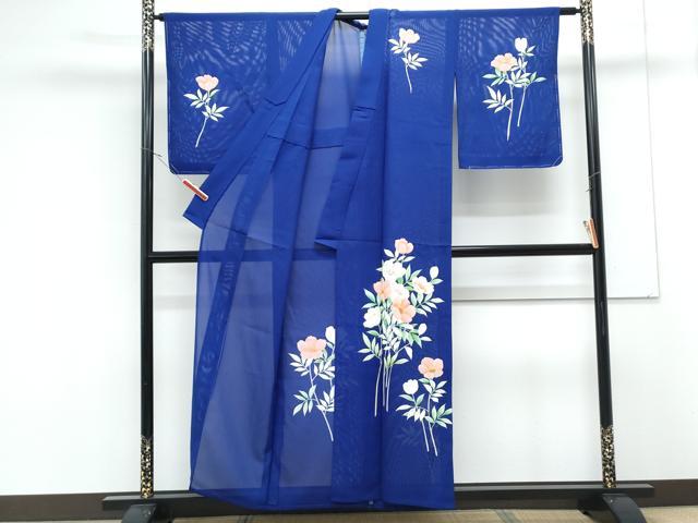 平和屋着物＊夏物　訪問着　絽　草花文　正絹　逸品　CABK9323th