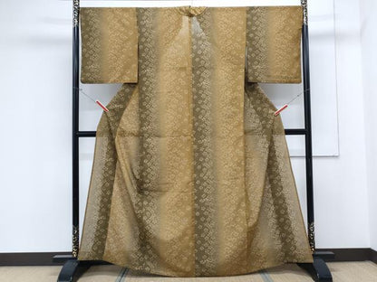 平和屋着物＊夏物　小紋　紗　花蝶間道　暈し染め　洗える着物　CABK9324th