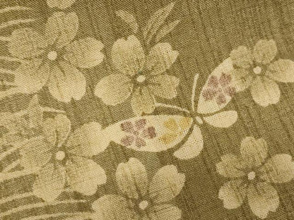 平和屋着物＊夏物　小紋　紗　花蝶間道　暈し染め　洗える着物　CABK9324th