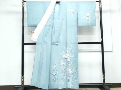 平和屋着物＊夏物　訪問着　絽　草花文　正絹　逸品　CABK9325th
