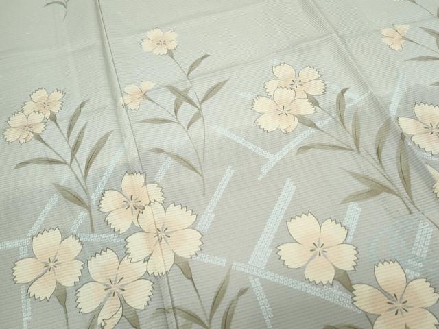 平和屋着物＊夏物　訪問着　絽　草花文　暈し染め　洗える着物　CABK9326th