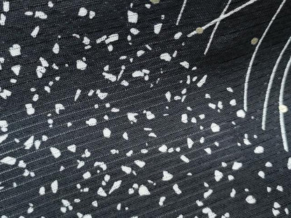 平和屋着物＊夏物　訪問着　絽　駒刺繍　草葉文　黒地　金彩　正絹　逸品　CABK9328th
