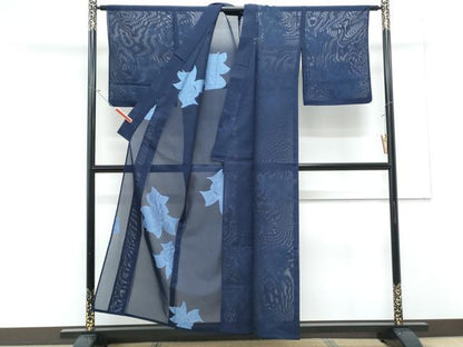 平和屋着物＊夏物　小紋　紗　舞花文　正絹　逸品　CABK9331th
