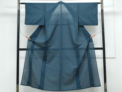 平和屋着物＊夏物　色無地　丸紋紗　褐返色　正絹　逸品　CABK9344th