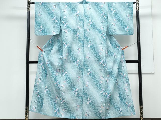平和屋着物＊夏物　小紋　紗　枝花文　洗える着物　CABK9352th