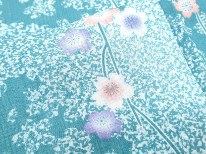 平和屋着物＊夏物　小紋　紗　枝花文　洗える着物　CABK9352th